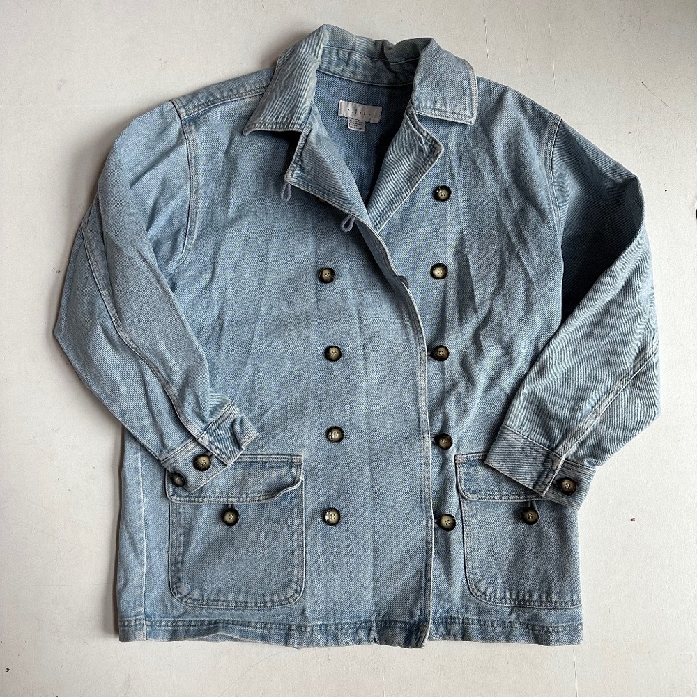 Vintage J Jill Double Breasted Denim Jean Jacket